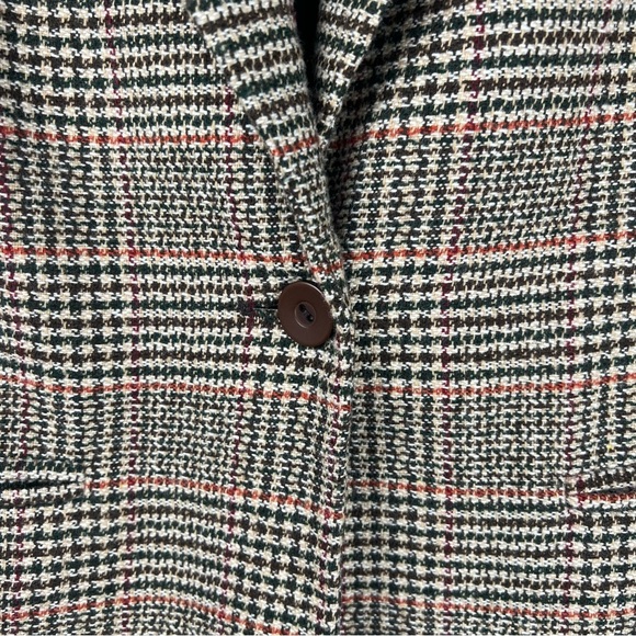 Vintage Fay Leslie Blazer Womens Plaid Size 6P Brown Jacket - Picture 7 of 15